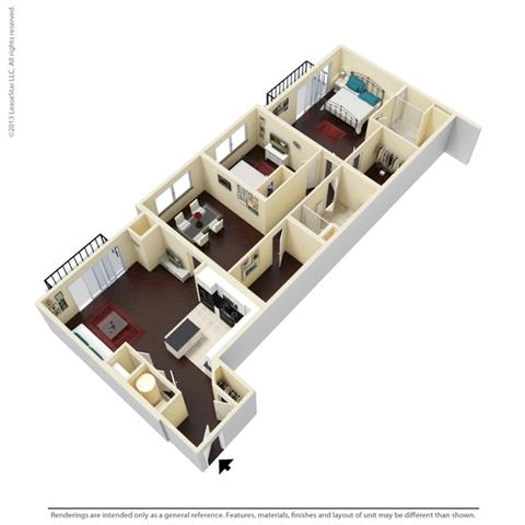 2 Bed, 2 Bath, 1444 sq. ft. B4