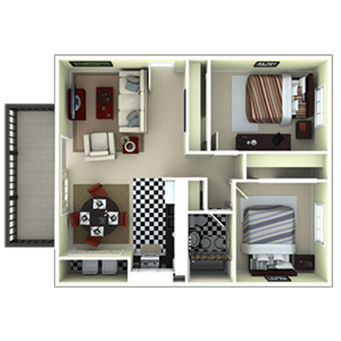 B12 Floor Plan at The Boulevard, Roeland Park, Kansas
