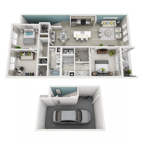 3 Bed 2 Bath Radiant (Garage) Floor Plan 3 Bed 2 Bath Radiant (Garage) Floor Plan at Altis Shingle Creek, Kissimmee