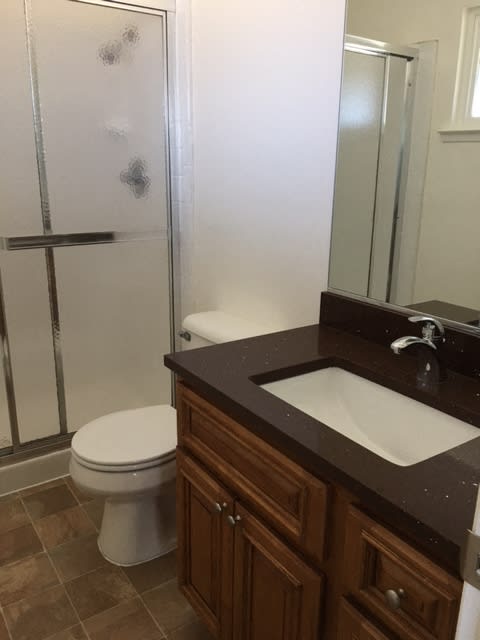 attached bathroom and shower