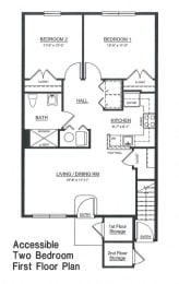  Floor Plan 2 Bedrooms