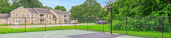 the basketball court at the estates apartments at Station Pointe, Mansfield, 02048