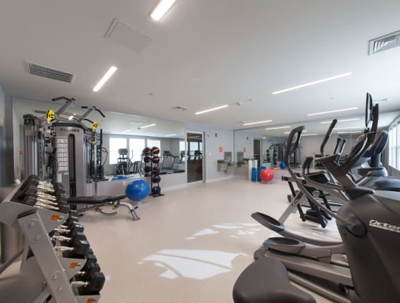 24 Hour Fitness Center at Linea Cambridge Apts, Cambridge MA