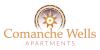 the logo for comanche wells apartments is a circle with a star in the middle