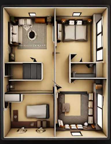 Floor Plan  1 bed bath