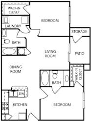 Floor Plan 2 Bed 2 Bath