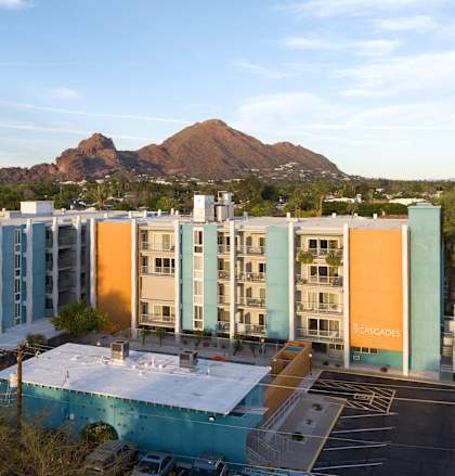 Aerial community view at The Cascades Apartments.