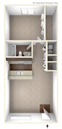 Floor Plan  1 Bed Ranch Reno