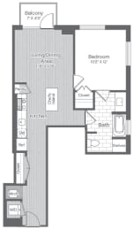 Floor Plan 1 Bed/1 Bath-A4
