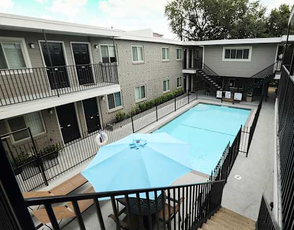 Second story view of the community pool