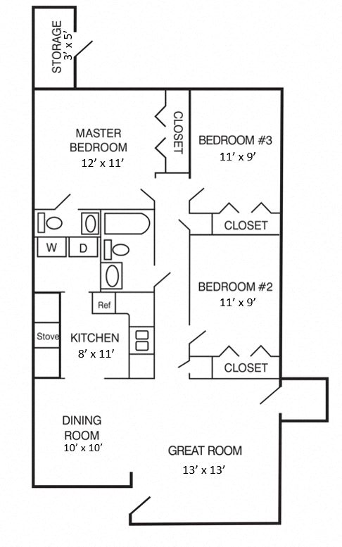  Floor Plan 3 Bedroom