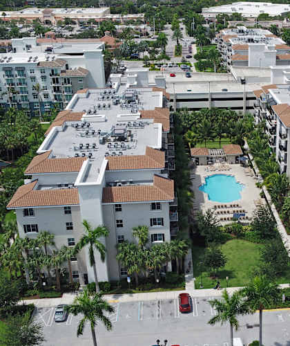 a birds eye view of the resort condominiums