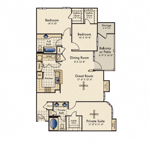 3 Bed 2 Bath Floor Plan with 1,341 Sq. Ft.  at Reserve by the Lake, Houston, Texas