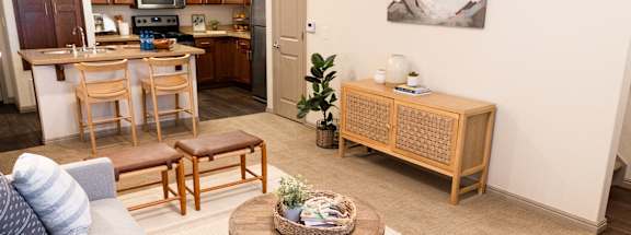 Open Concept Living Room and Kitchen at Four Seasons Apartments and Townhomes