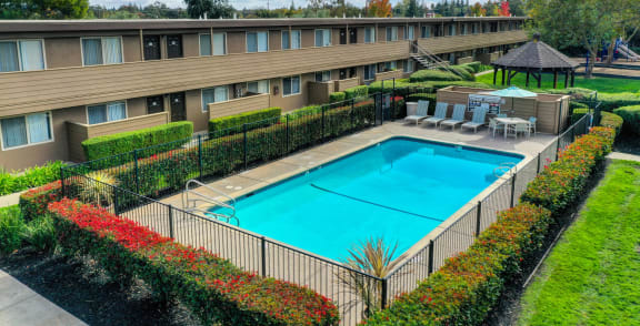 Pool at Olympus Park Apartments, Roseville, CA