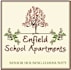 A logo for Enfield School Apartments, a senior housing community, features a tree with ornate branches.