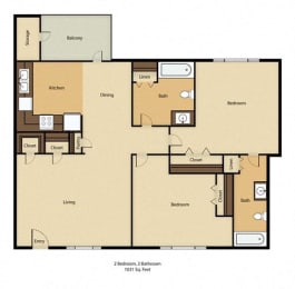 2 Bed 2 Bath