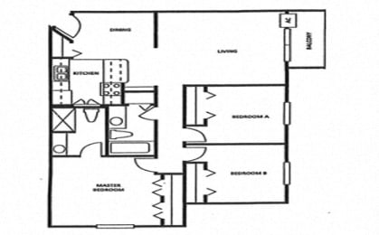  Floor Plan 3 Bedroom 2 Bathroom