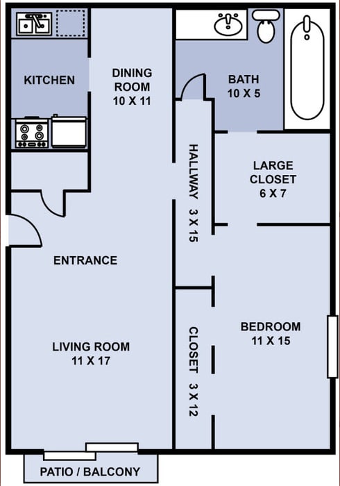 1 bedroom 1 bathroom floor plan 1 bedroom 1 bathroom floor planat The Life at Marketplace, Atlanta, GA, 30331