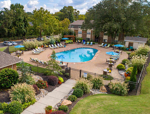 Aerial view of pool at Collins Crossing, North Carolina