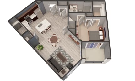 1D - Alt floor plan at Lofts at Zebulon, Macon, Georgia