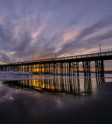 Sunset at the Beach and Pier at Via Oxnard, Oxnard, CA