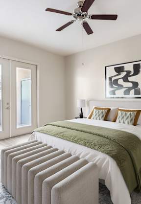 a bedroom with a bed and a mirror on the wall at Pima Canyon, Arizona, 85704