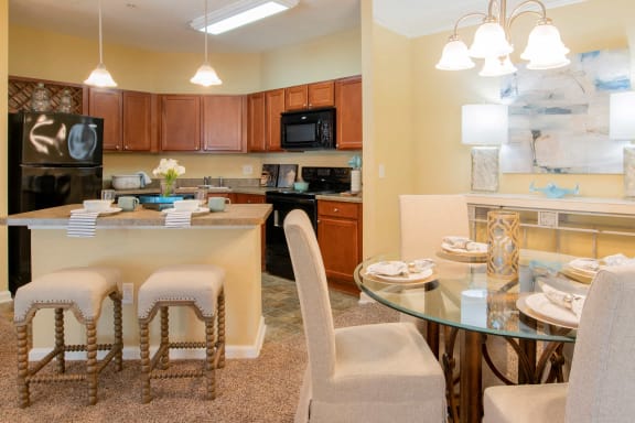 Birch Kitchen Island at Stone Ridge Apartment Homes, Mobile, AL, 36695