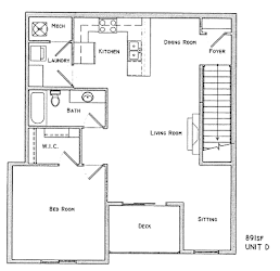 Durham one bedroom one bathroom floor plan at Villas of Omaha at Butler Ridge
