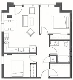 Floor Plan  Two Bedroom - B7