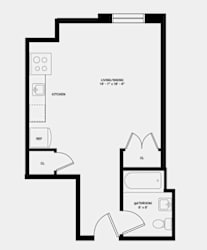 Floor Plan A Line 0 Bed 1 Bath