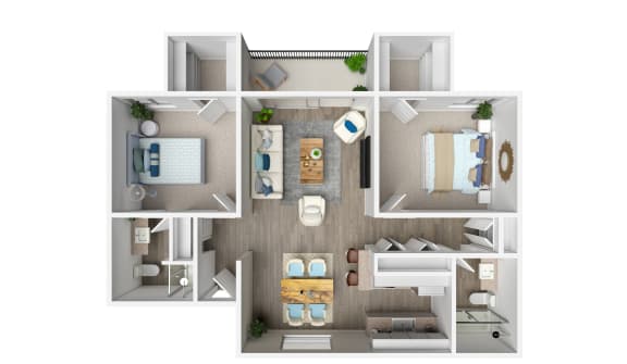 Floor Plan  Two Bedroom Two Bath