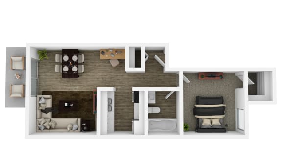 Floor Plan  One Bedroom