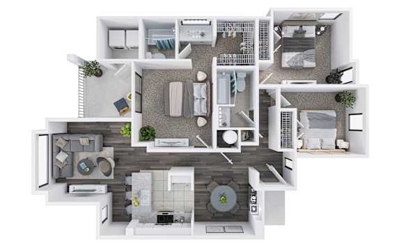 A floor plan of a house with labeled rooms.