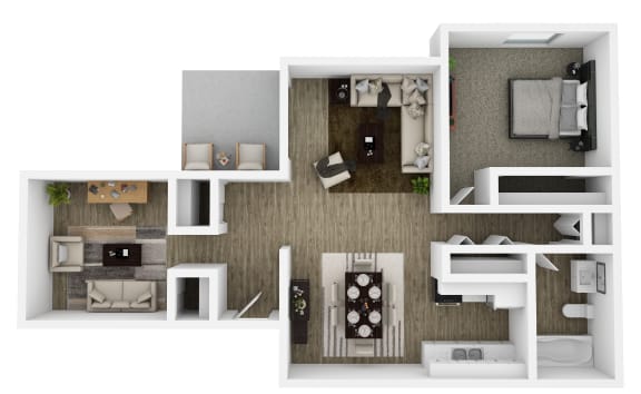 Floor Plan  Two Bedroom One bath