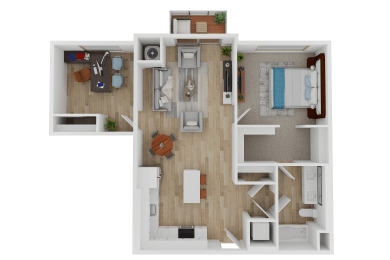 one bedroom + den