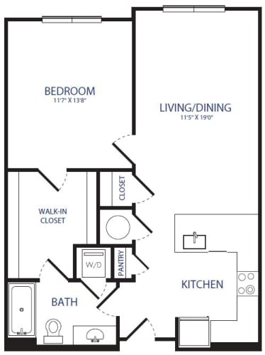 Floor Plan  1BR 1 BA