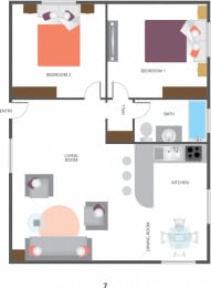  Floor Plan Two Bedroom F