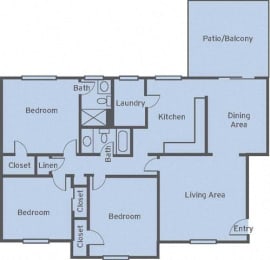 C1 Floor Plan at The Mason Mills Apartments, Georgia, 30033