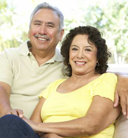 a man and a woman sitting on a couch