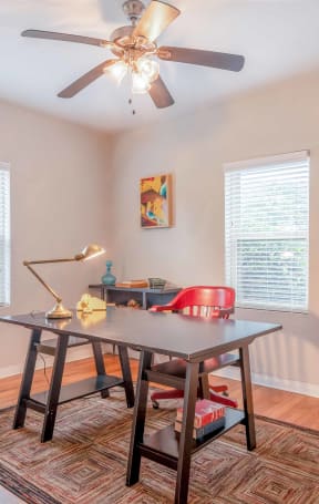 Living room decor at Avondale Station Apartments in Decatur, GA