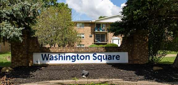 the square sign in front of a house