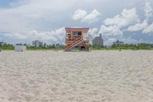 a lifeguard station on the beach