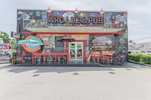 the front of the restaurant