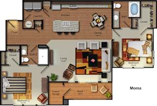 Moma Floor Plan – 2 Bedroom, 2 Bathroom Apartment at Residences at Prairiefire in Overland Park, KS.
