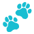 A pixelated image of a clenched fist with two dumbbells.