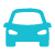 A pixelated image of a blue car.
