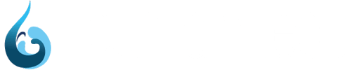 A graphic with a white background and a blue and brown design on the left side.