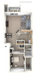 1 Bed 1 Bath One Bedroom End Floor Plan 1 Bed 1 Bath One Bedroom End Floor Plan at Black Sand Apartment Homes, Lincoln, NE, 68504