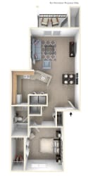 Traditional One Bedroom One Bath Floorplan Traditional One Bedroom One Bath Floorplan at Green Ridge Apartments, Grand Rapids, Michigan